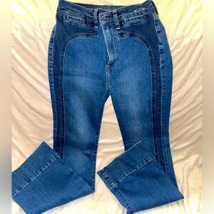 Gap 70s flare two tone denim NWOT
